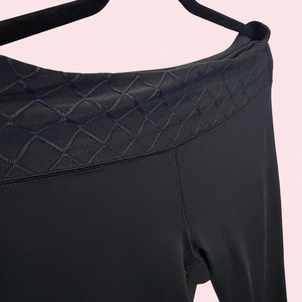 90 Degree by Reflex Womens Black Quilted High Rise Leggings Size M Athleisure